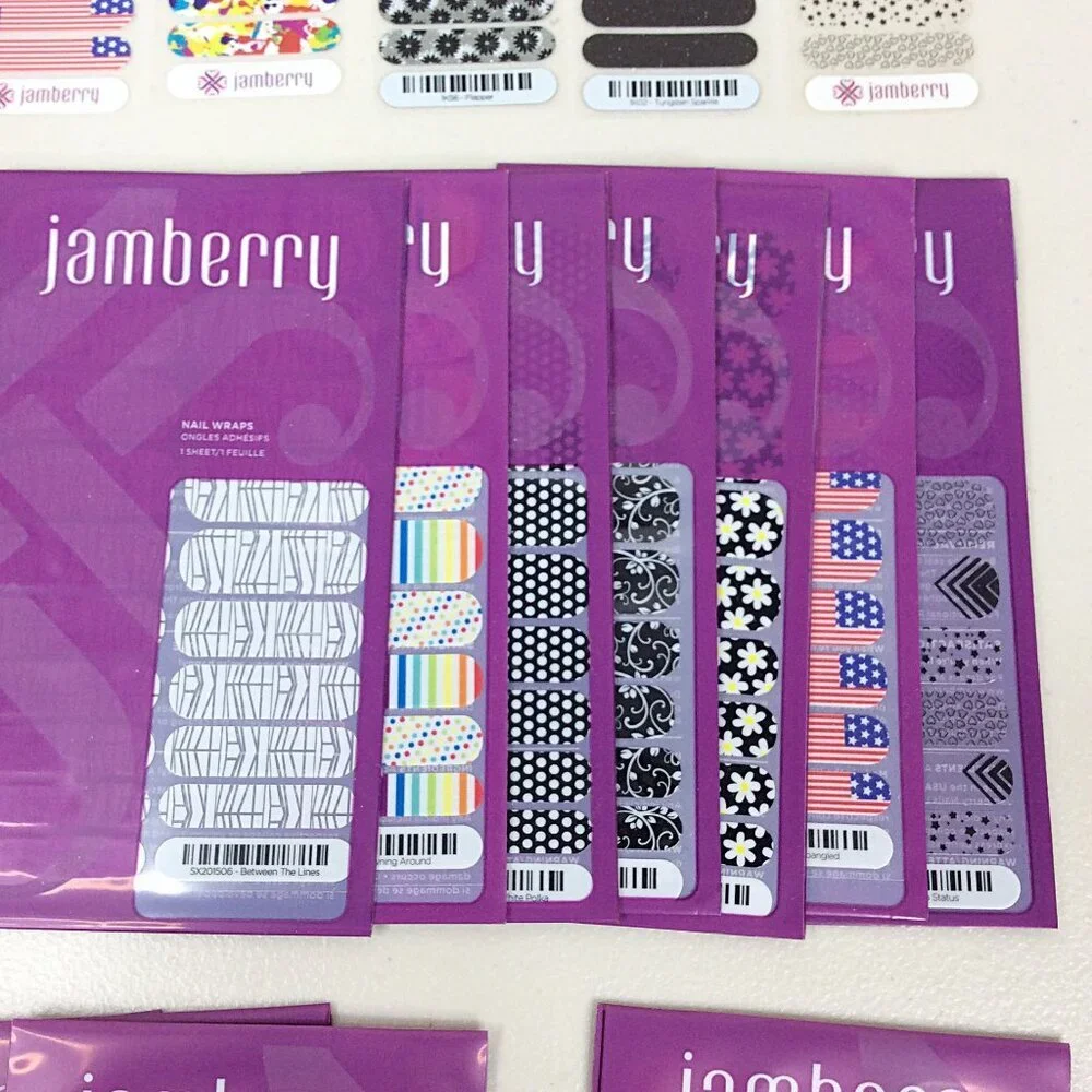 Jamberry Nail Wraps Lot 11 Full / 6 Half Sheets‎ Manicure Art Collection
